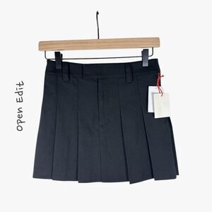 Open Edit Women's Pleated Mini Skirt in Black Size 0 Preppy